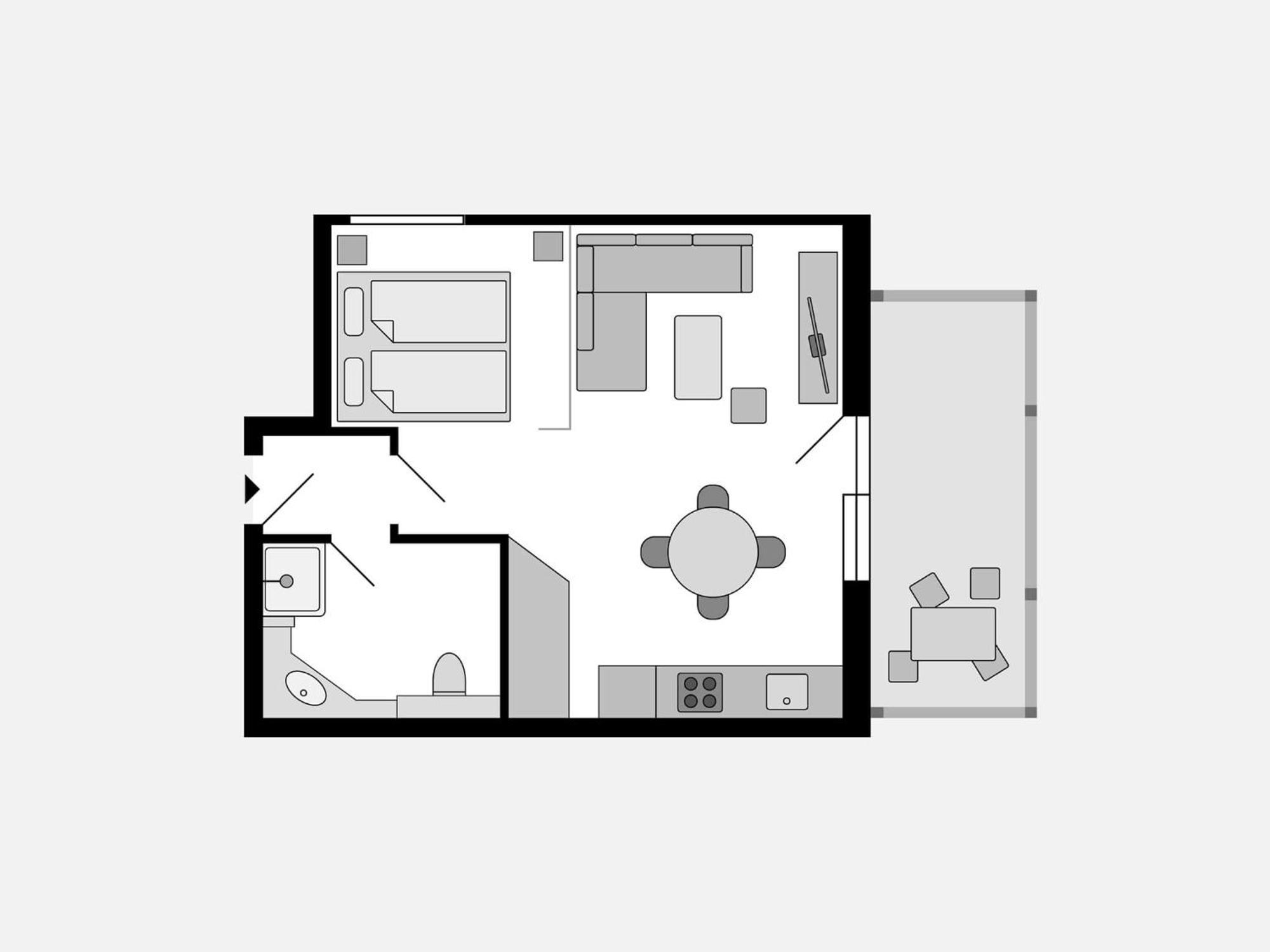 Duenenpark Binz - Komfortplus 1-Raum-Ferienwohnung Mit Balkon Im Dachgeschoss 095 Dış mekan fotoğraf